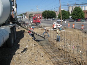 Footer being poured