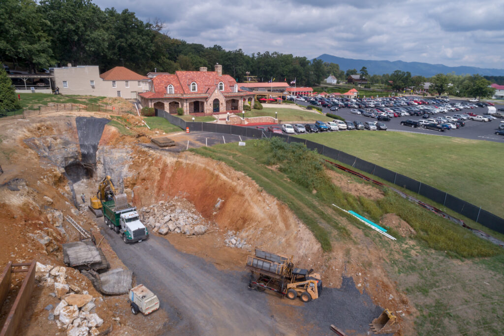 Tunnel excavation.