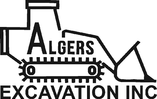 Algers Excavation logo.